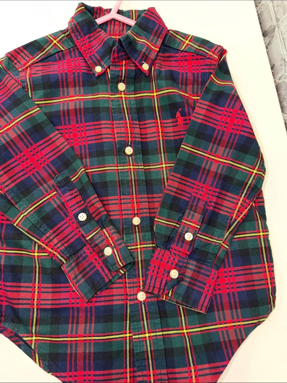 Ralph Lauren Red & Green Plaid Button-Down Shirt